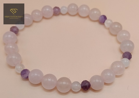 bransoletka-z-kamieni-naturalnych-kryształ-górski-kwarc-różowy-i-ametyst-handmade-zbliżenie