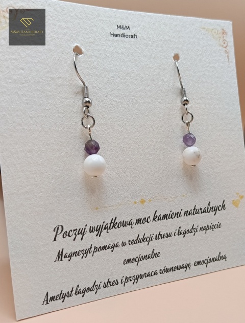 kolczyki-z-kamieni-naturalnych-ametyst-i-magnezyt-bigle-stal-chirurgiczna-handmade-bok-lewy