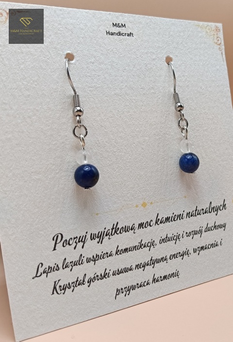 kolczyki-z-kamieni-naturalnych-kryształ-górski-i-lapis-lazuli-bigle-stal-chirurgiczna-handmade-bok