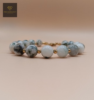 Bransoletka TERRA z agatu mszystego - biżuteria handmade