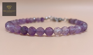 Bransoletka z ametystu fasetowanego - ręcznie robiona biżuteria handmade