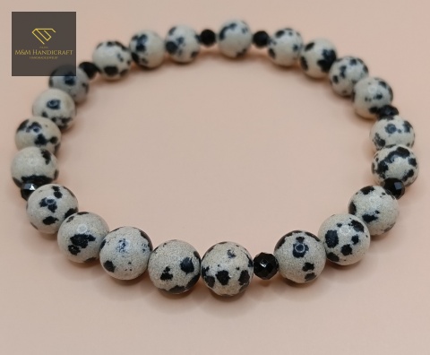 bransoletka-z-kamieni-naturalnych-jaspis-dalmatyński-i-czarny-turmalin-handmade