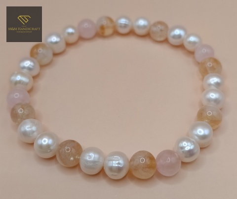bransoletka-z-kamieni-naturalnych-kwarc-różowy-i-cytryn-i-perły-naturalne-handmade