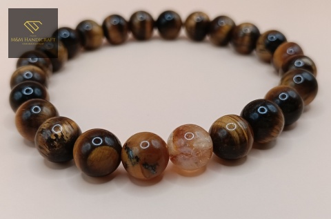 męska-bransoletka-z-kamieni-naturalnych-tygrysie-oko-i-cytryn-handmade-zbliżenie