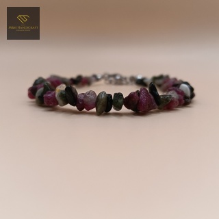 Bransoletka z turmalinu multicolor - biżuteria handmade z kamieni naturalnych