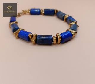 Luksusowa bransoletka z lapis lazuli i hematytu - biżuteria handmade