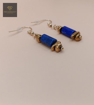Luksusowe kolczyki z lapis lazuli i hematytu - biżuteria handmade z kamieni naturalnych