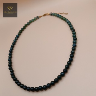 Naszyjnik z agatu mszystego - biżuteria handmade z kamieni naturalnych