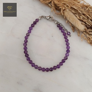Bransoletka z Ametystu Ręcznie Robiona Biżuteria Handmade