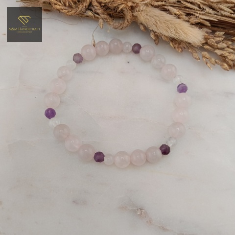 bransoletka-z-kamieni-naturalnych-kryształ-górski-kwarc-różowy-i-ametyst-handmade