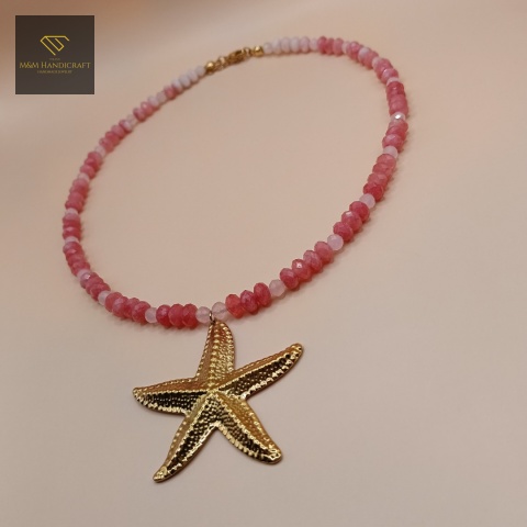 choker-z-kamieni-naturalnych-kwarc-różowy-i-jadeit-różowy-handmade
