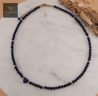Elegancki Naszyjnik z Kamieni Naturalnych Serce Oceanu Lapis Lazuli