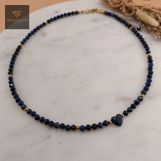 Elegancki Naszyjnik z Kamieni Naturalnych Serce Oceanu Lapis Lazuli