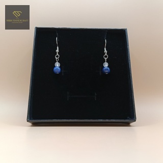 Kolczyki z kamieni naturalnych - lapis lazuli i kryształ górski