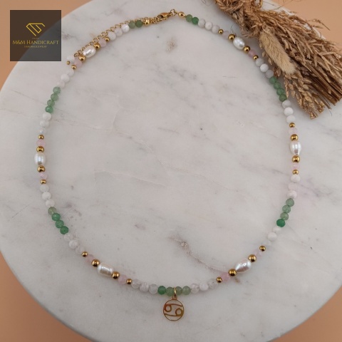 naszyjnik-dla-Raka-z-kamieni-naturalnych-kamień-księżycowy-awenturyn-perła-kwarc-różowy-handmade-rzut-z-góry