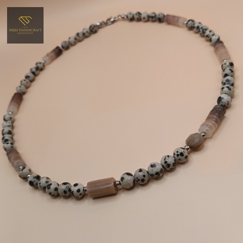 naszyjnik-z-kamieni-naturalnych-jaspis-dalmatyński-rodonit-handmade