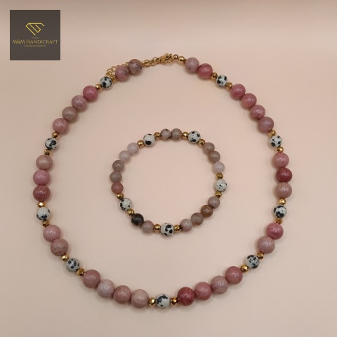 zestaw-biżuterii-z-kamieni-naturalnych-rodonit-jaspis-dalmatyński-i-hematyt-handmade