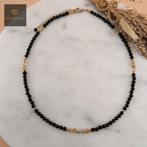 naszyjnik-z-kamieni-naturalnych-czarny-turmalin-i-cytryn-handmade-rzut-z-góry
